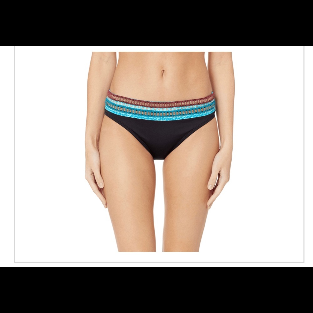 NWT The unique La Blanca Running Stitch Hipster Bikini Bottom Size 14